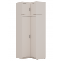 Szafa narożna z nadstawką  98 / 98 cm TRINO beżowa